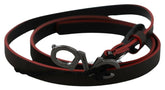 Costume National Black Maroon Skinny Leather Buckle Waist Belt -   -  Costume National.